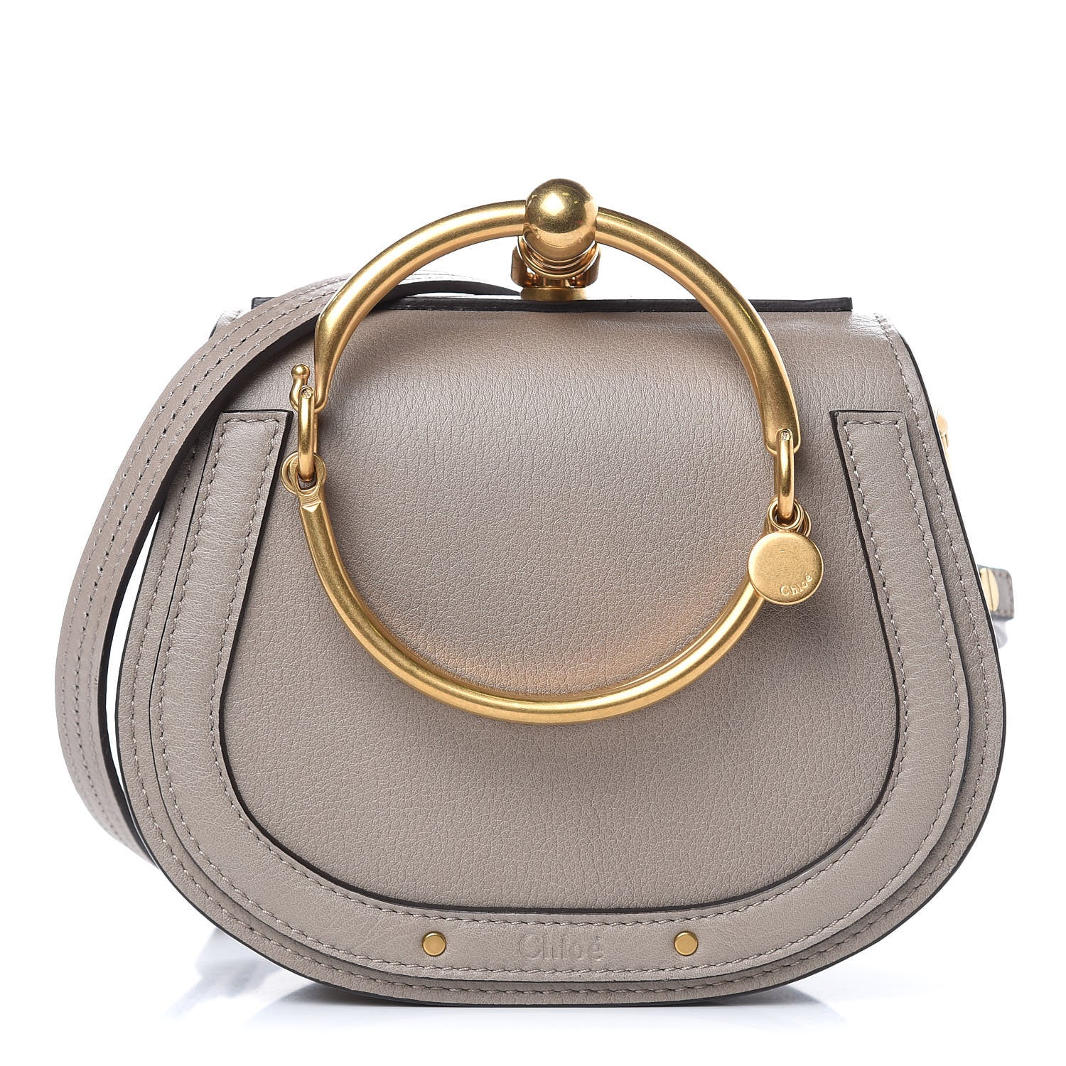 Chloe Calfskin Suede Small Nile Bracelet Bag Motty Grey 1 of 8