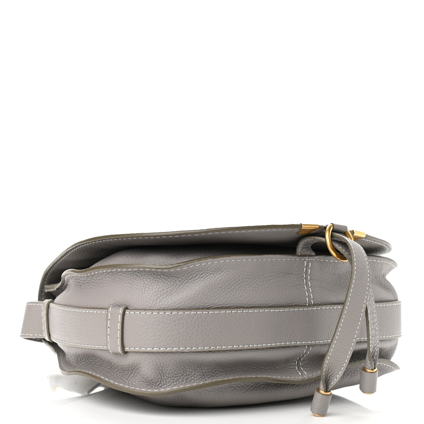 Calfskin Medium Marcie Round Crossbody Bag Cashmere Grey