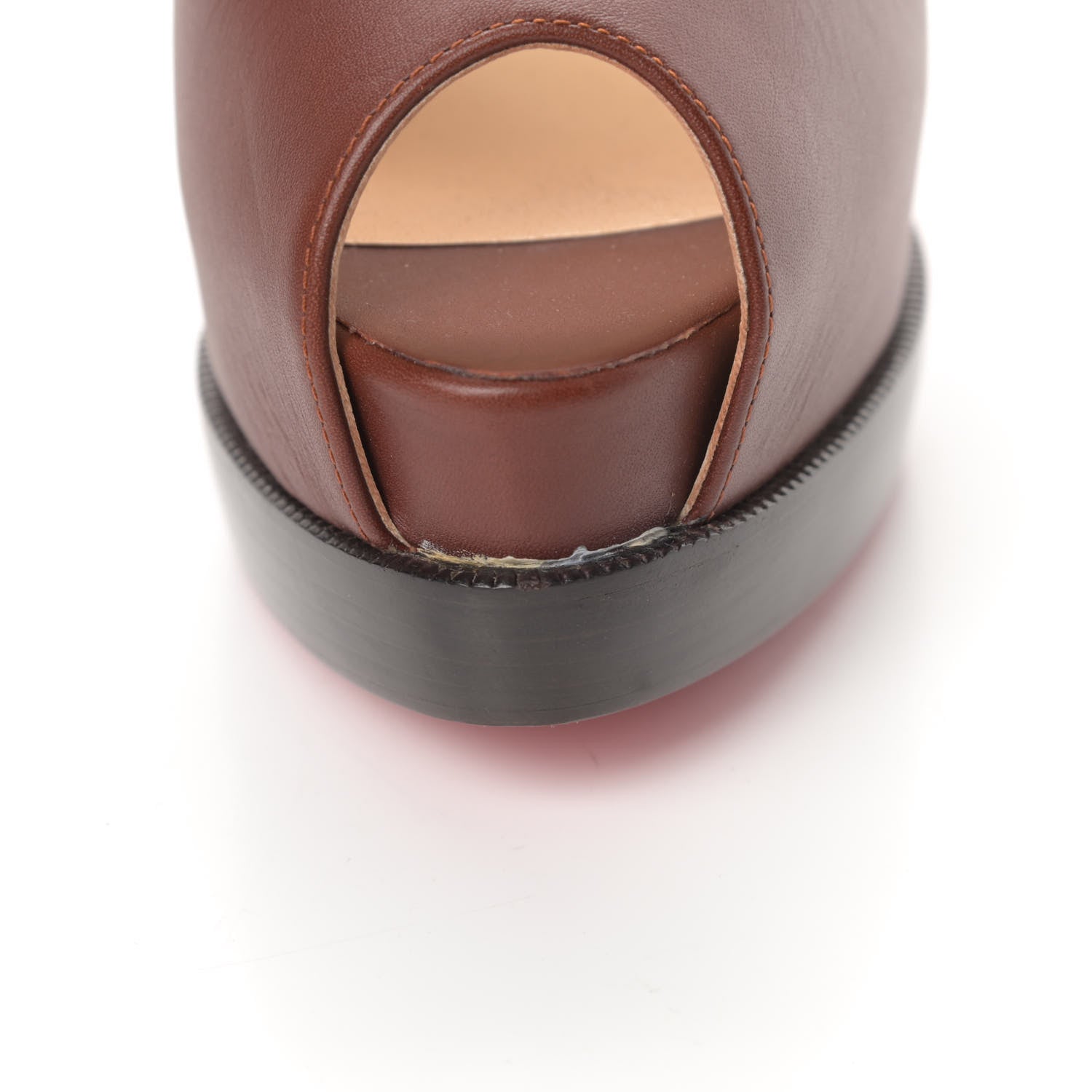 Christian Louboutin Calfskin Palais Royal Trepointe 140 Pumps 36.5 Brown 9 of 10