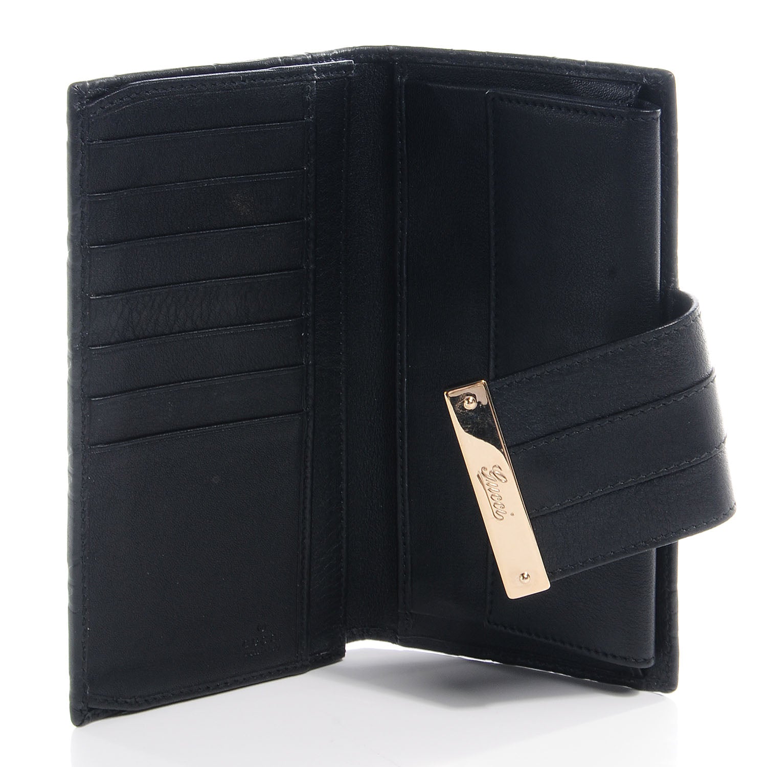 Gucci Guccissima Ladies Web Long Wallet Black 4 of 6