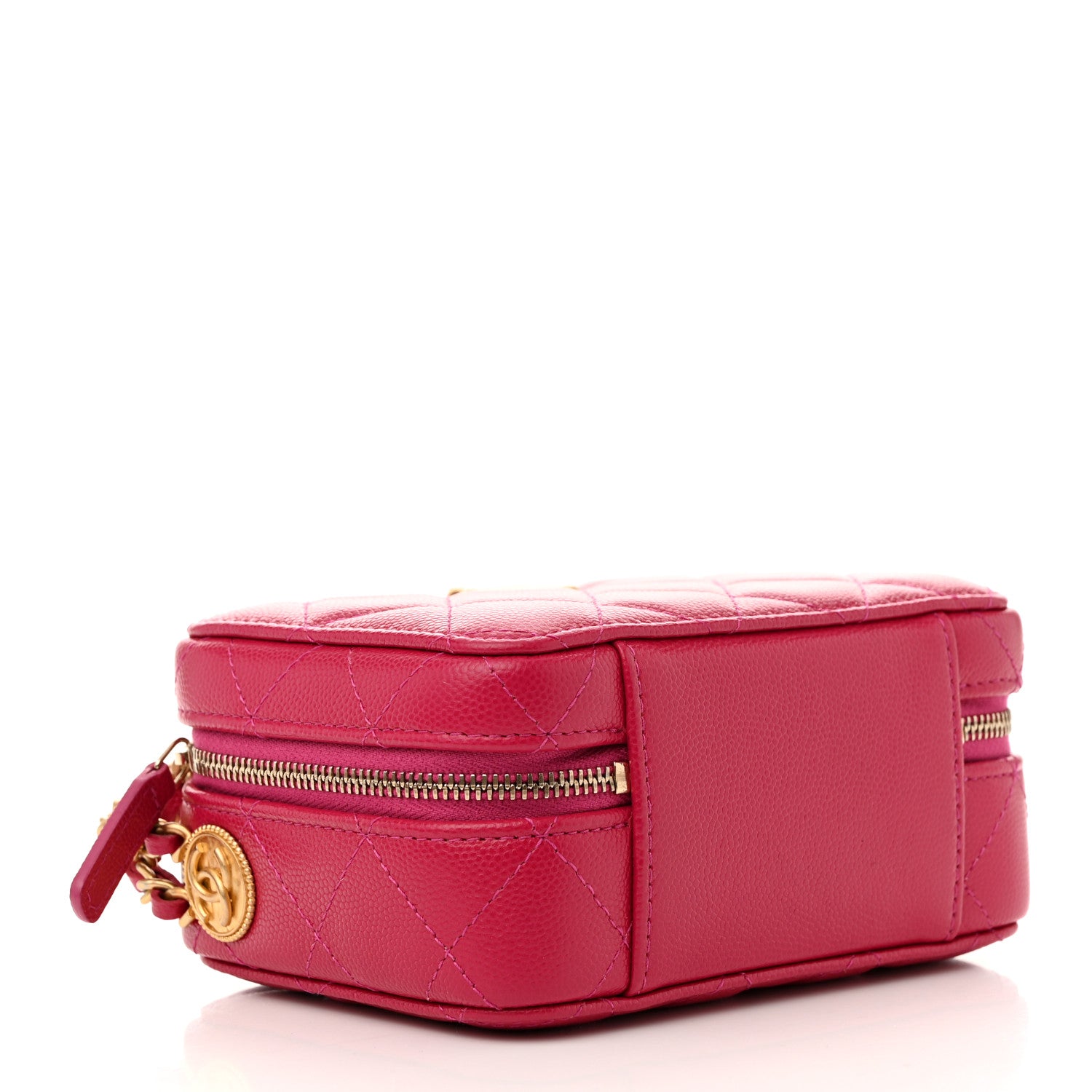 Chanel Caviar Quilted Twist Your Buttons Clutch With Chain Fuchsia 4 of 10