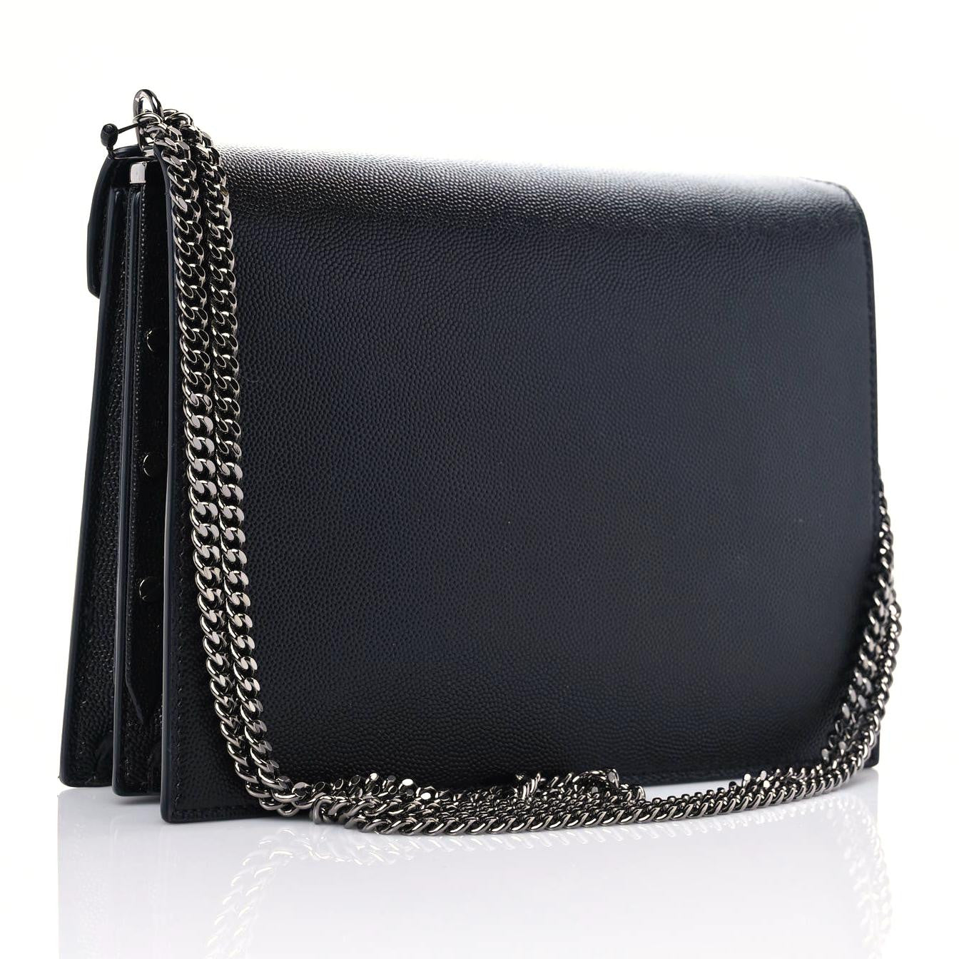 Grain De Poudre Monogram Cassandra Clasp Bag Black