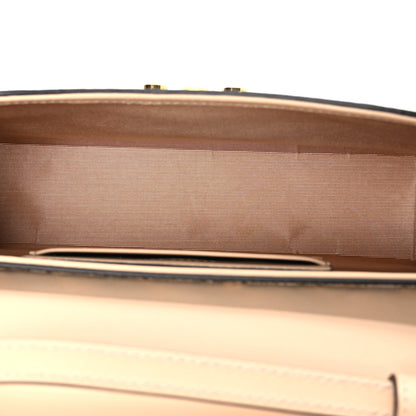 Gucci GG Supreme Monogram Calfskin Horsebit Print Mini Padlock Top Handle Shoulder Bag Beige Ebony Light Pink 5 of 12