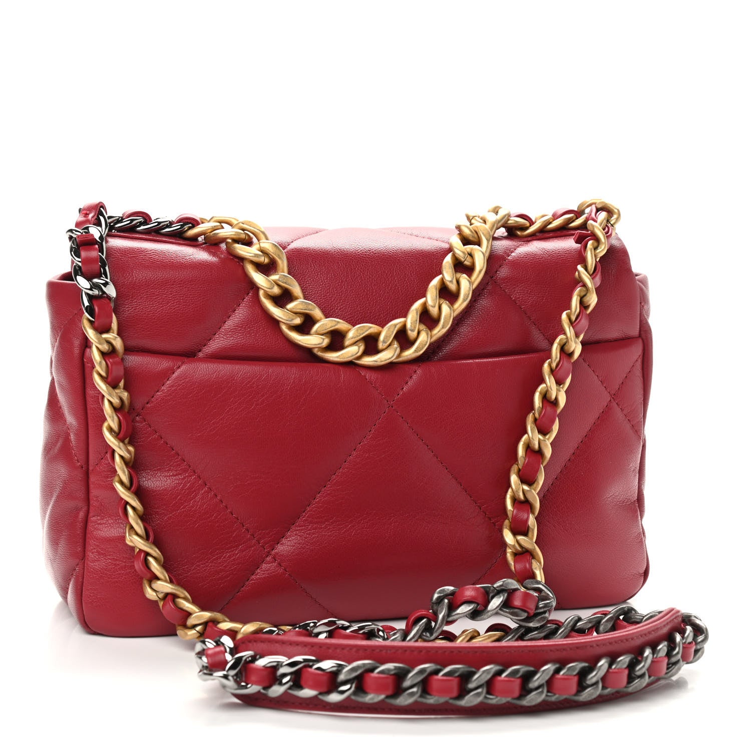 Chanel Goatskin Quilted Medium Chanel 19 Flap Red 3 of 10