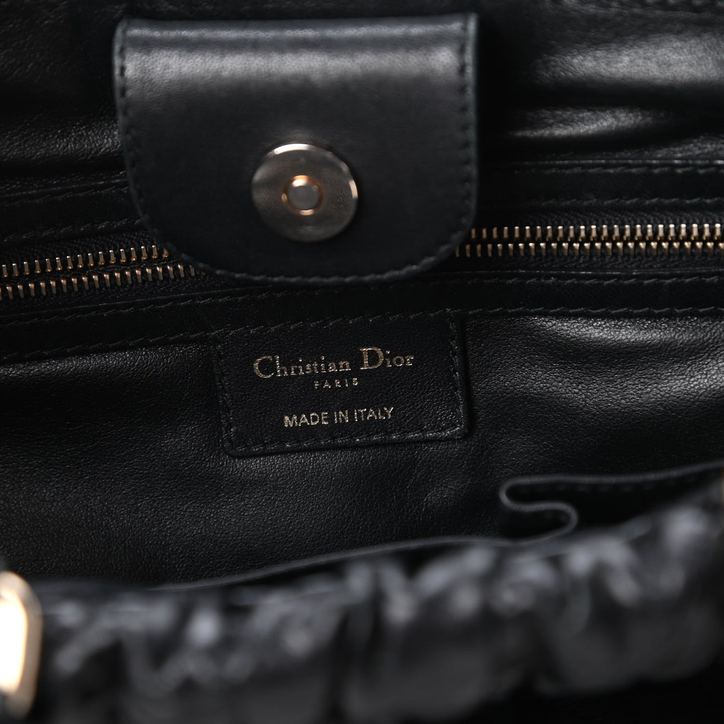 Gaufre Lambskin Cannage Delices Tote Black