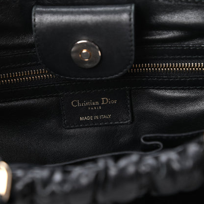 Christian Dior Gaufre Lambskin Cannage Delices Tote Black 8 of 10