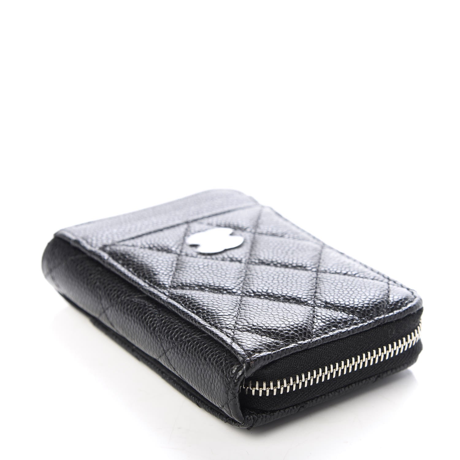 Chanel Caviar Quilted Zip Card Holder Black 4 of 8