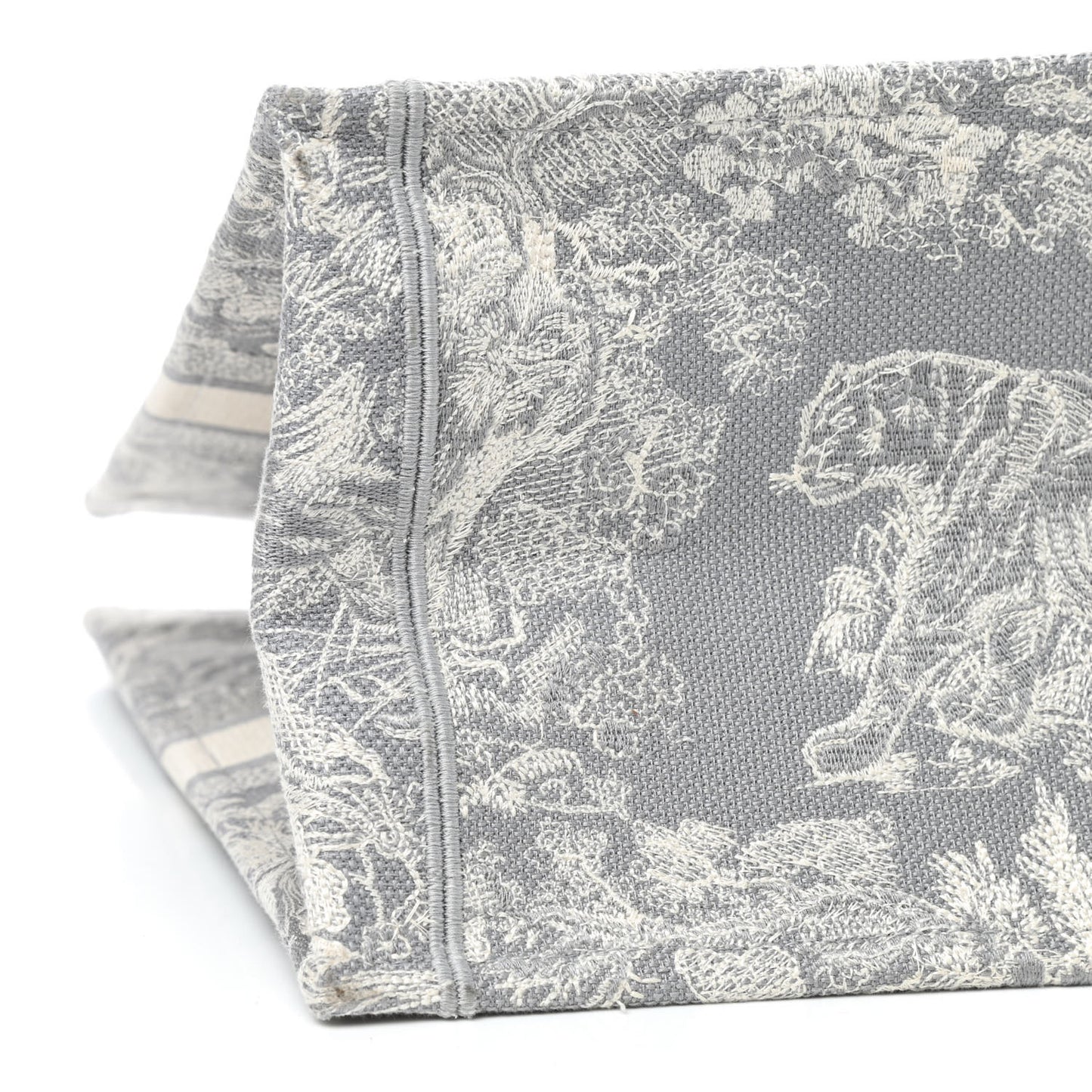 Canvas Embroidered Large Dioriviera Toile De Jouy Book Tote Gray