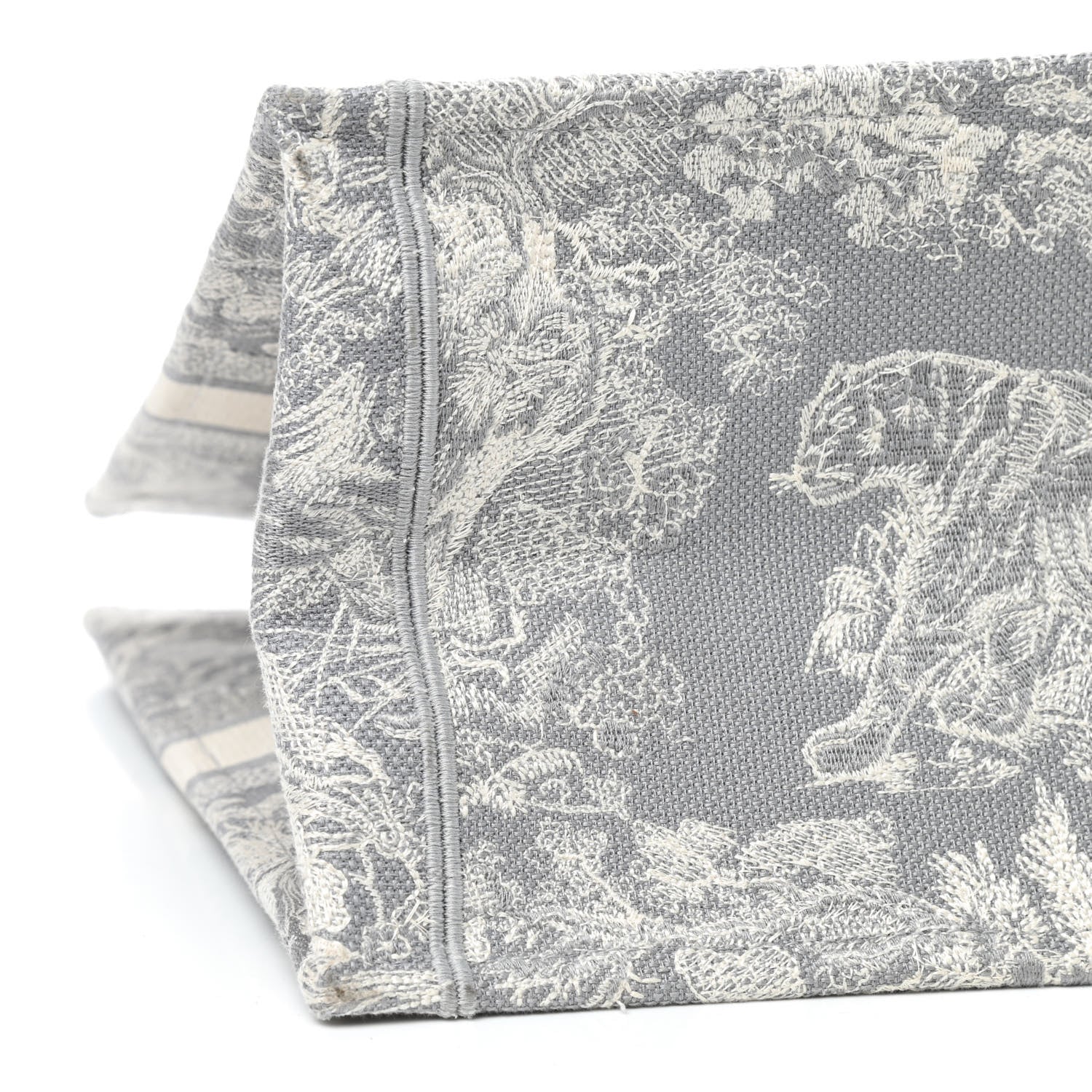 Christian Dior Canvas Embroidered Large Dioriviera Toile De Jouy Book Tote Gray 6 of 9