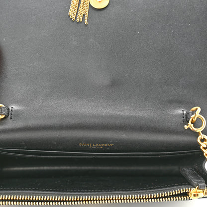 Saint Laurent Smooth Calfskin Classic Monogram Kate Tassel Chain Wallet Black 5 of 9