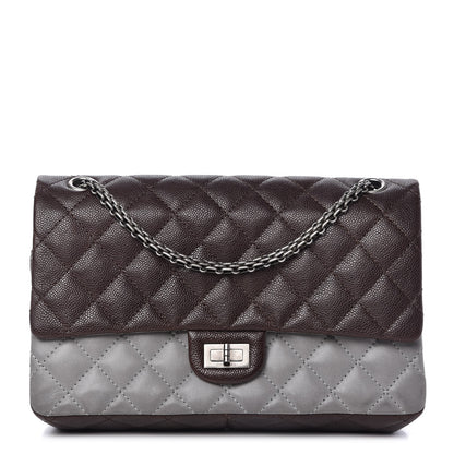 Chanel Caviar Iridescent Calfskin 2.55 Reissue 226 Flap Brown Grey 1 of 10