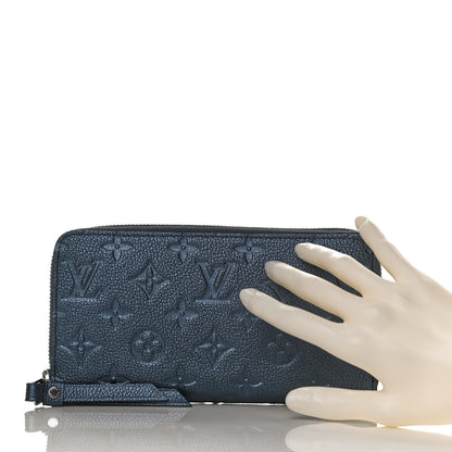 Louis Vuitton Metallic Empreinte Monogram Zippy Wallet Navy Nacre 2 of 9