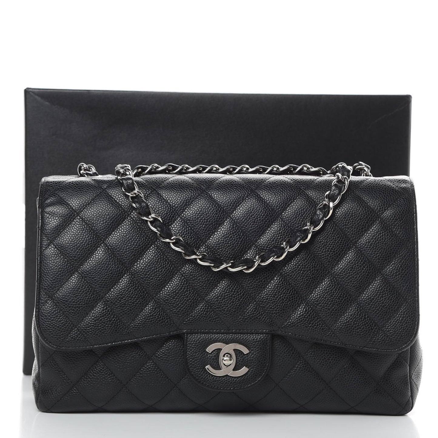 Caviar Quilted Jumbo Single Flap Black