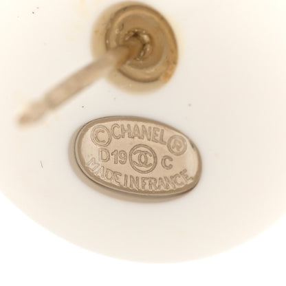 Chanel Resin Crystal CC Earrings White Multicolor 4 of 4