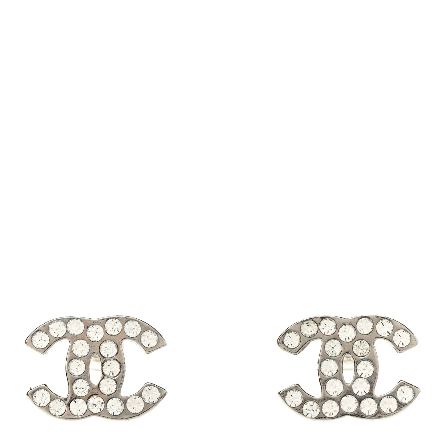Crystal CC Earrings Silver