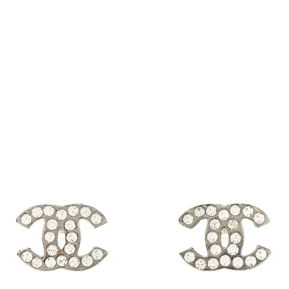 Chanel Crystal CC Earrings Silver 1 of 4