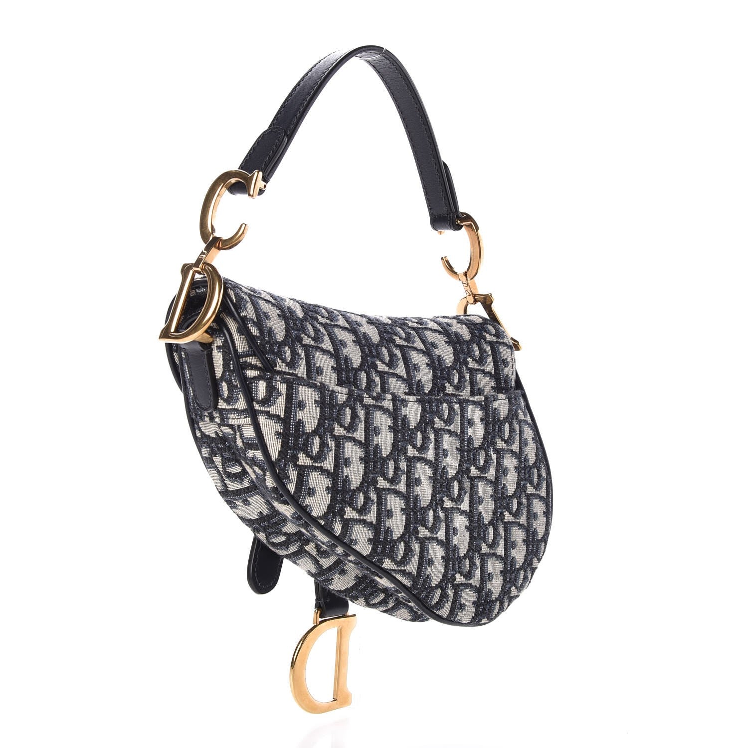 Christian Dior Oblique Mini Saddle Bag Blue 3 of 7