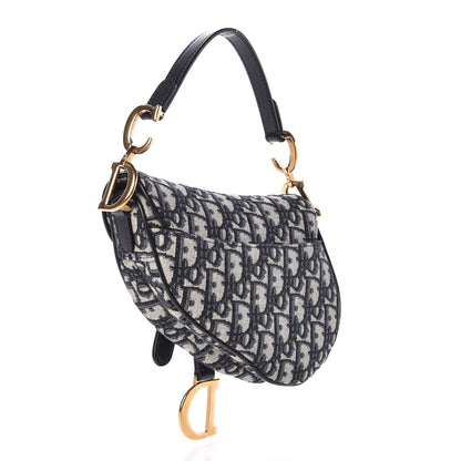Christian Dior Oblique Mini Saddle Bag Blue 3 of 7