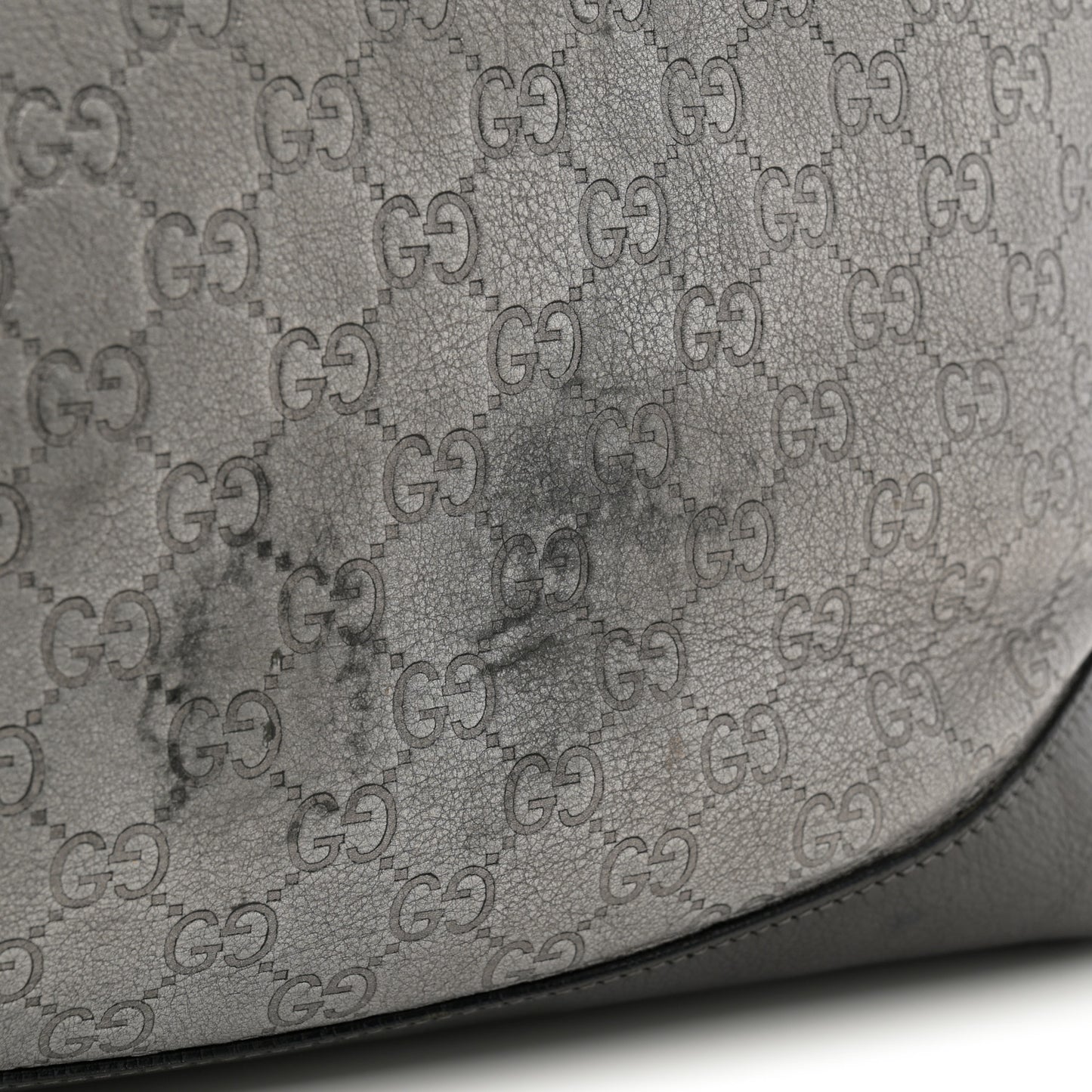 Metallic Guccissima Large Tote Dark Grey
