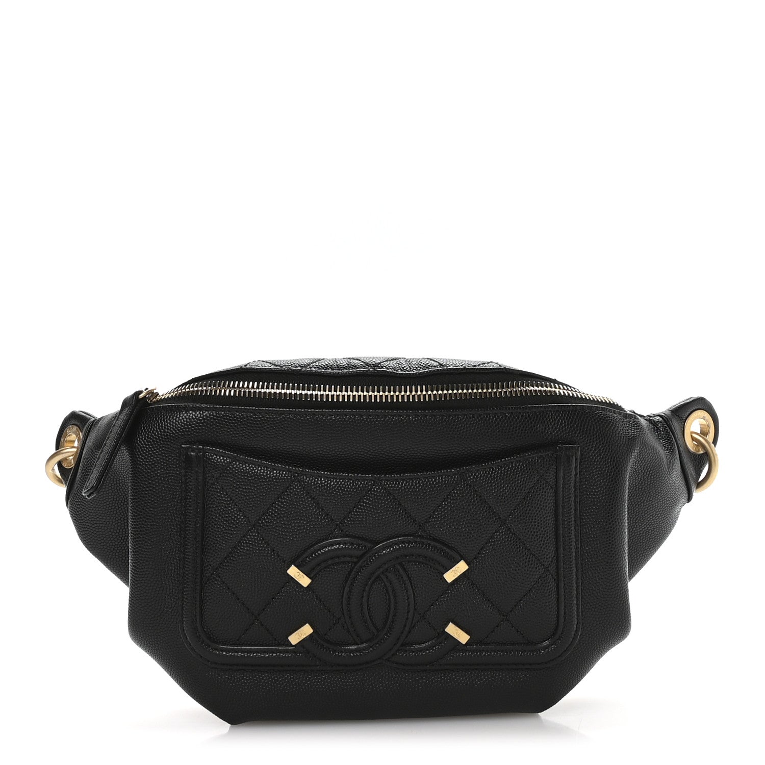 Chanel Caviar Quilted Filigree Waist Bag Black 2 of 21