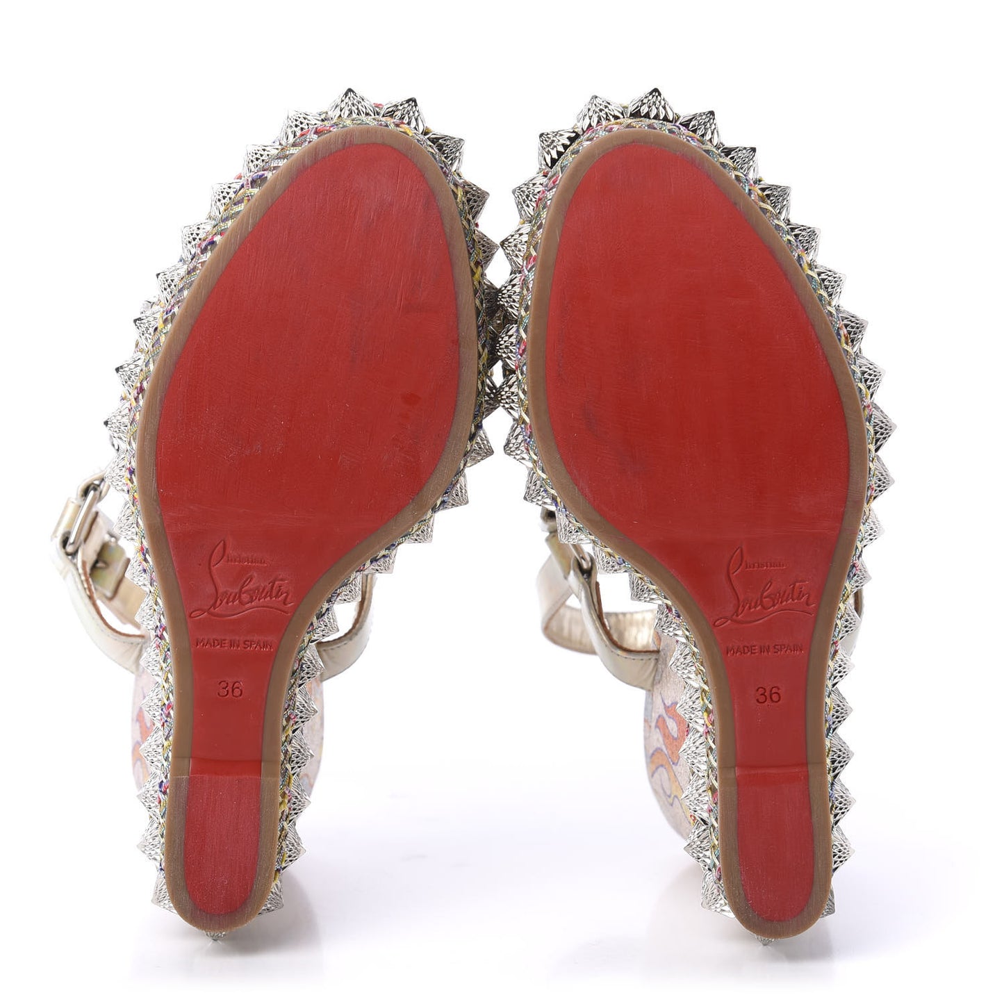Lurex Flame Pira Ryad 110 Wedge Sandals 36 Platine Multicolor