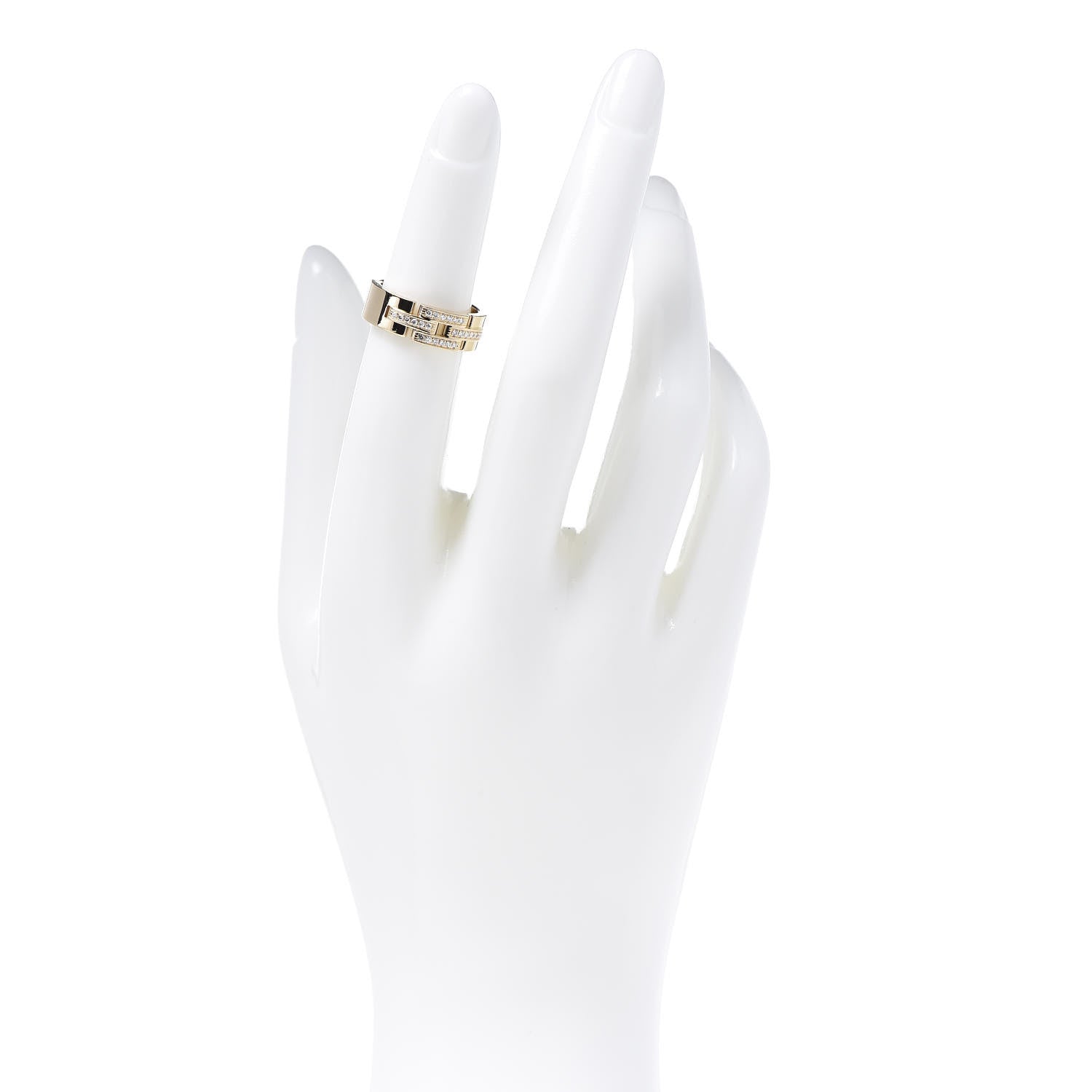 Cartier 18K Yellow Gold Diamond Maillon Panthere Band Ring 49 5 2 of 7