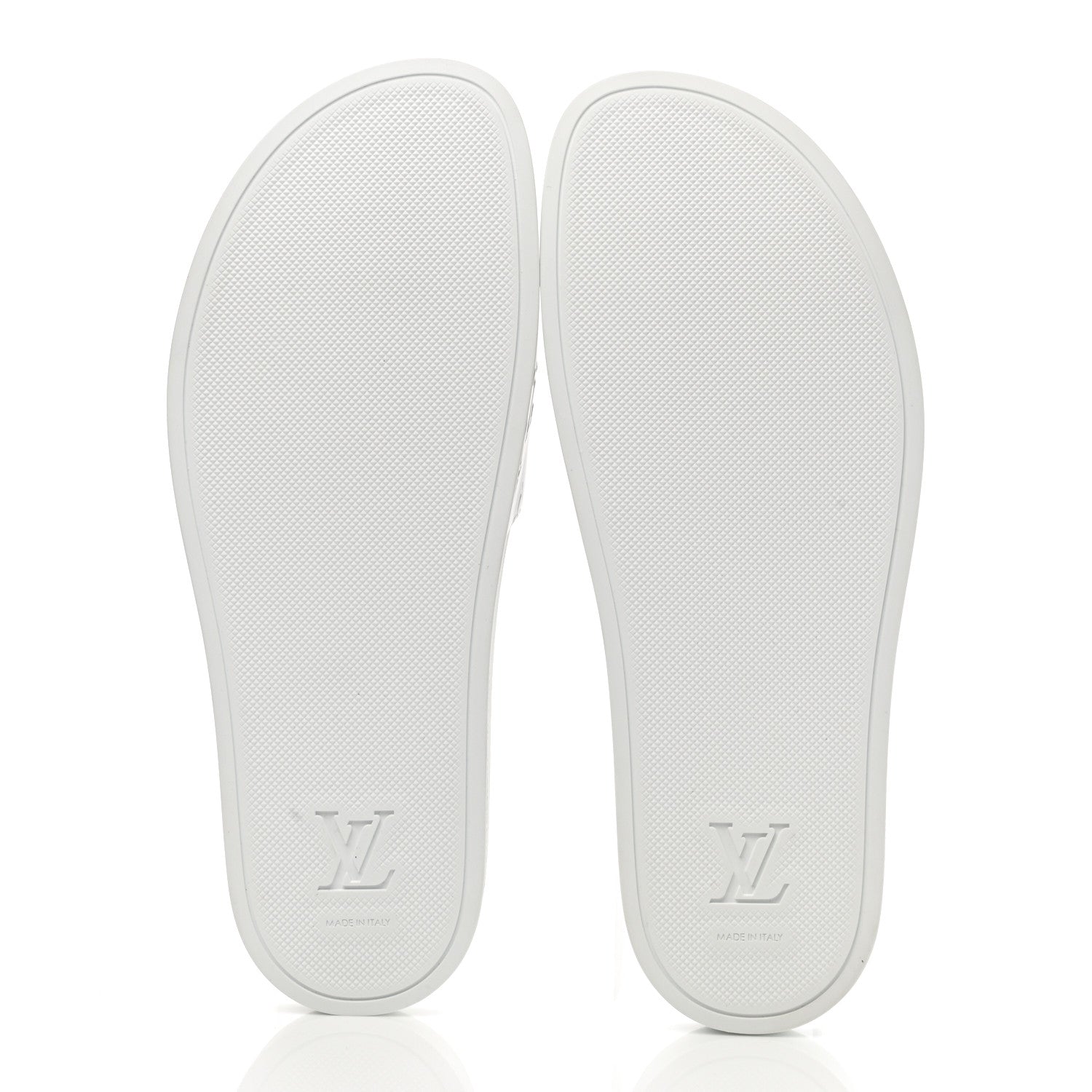 Louis Vuitton Metallic Rubber Embossed Monogram Mens Waterfront Mules 9 5 of 7