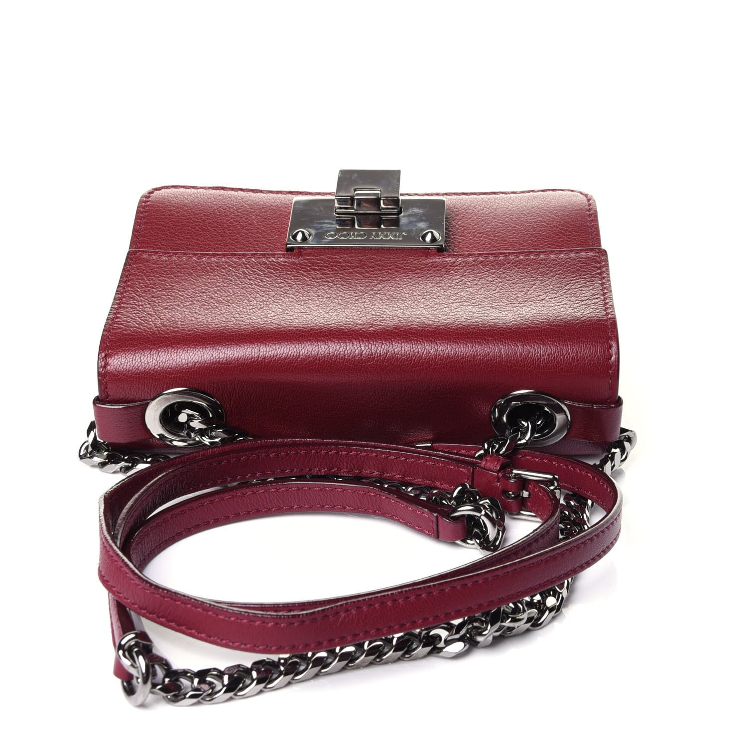 Jimmy Choo Soft Grainy Goatskin Mini Rebel Crossbody Pomerol 9 of 10