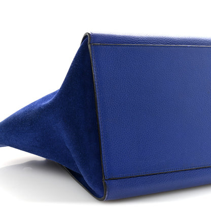 Celine Drummed Calfskin Suede Medium Trapeze Indigo 8 of 9