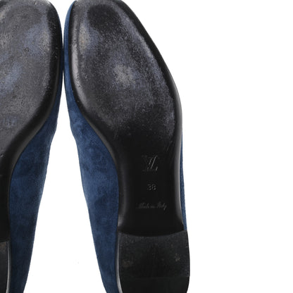 Louis Vuitton Suede Schoolgirl Flat Slippers 38 Blue 6 of 7