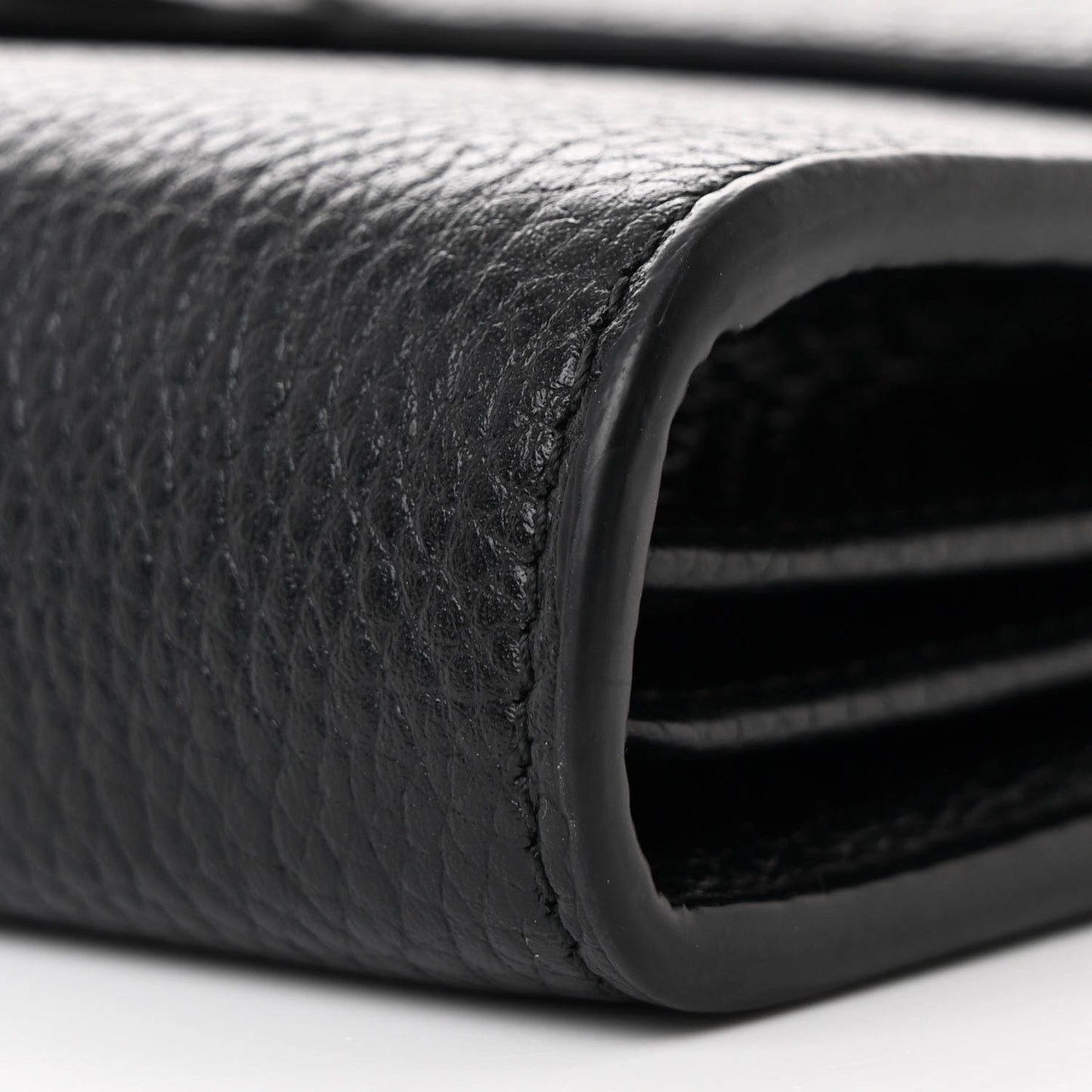Calfskin GG Marmont Chain Wallet Black