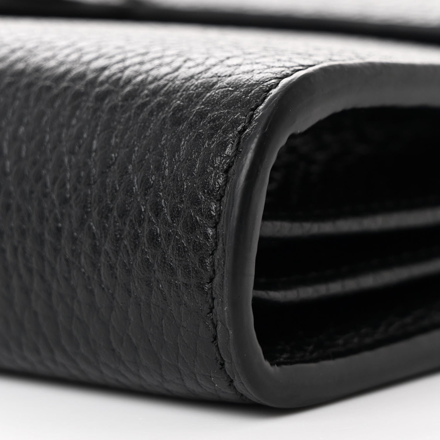 Gucci Calfskin GG Marmont Chain Wallet Black 12 of 13