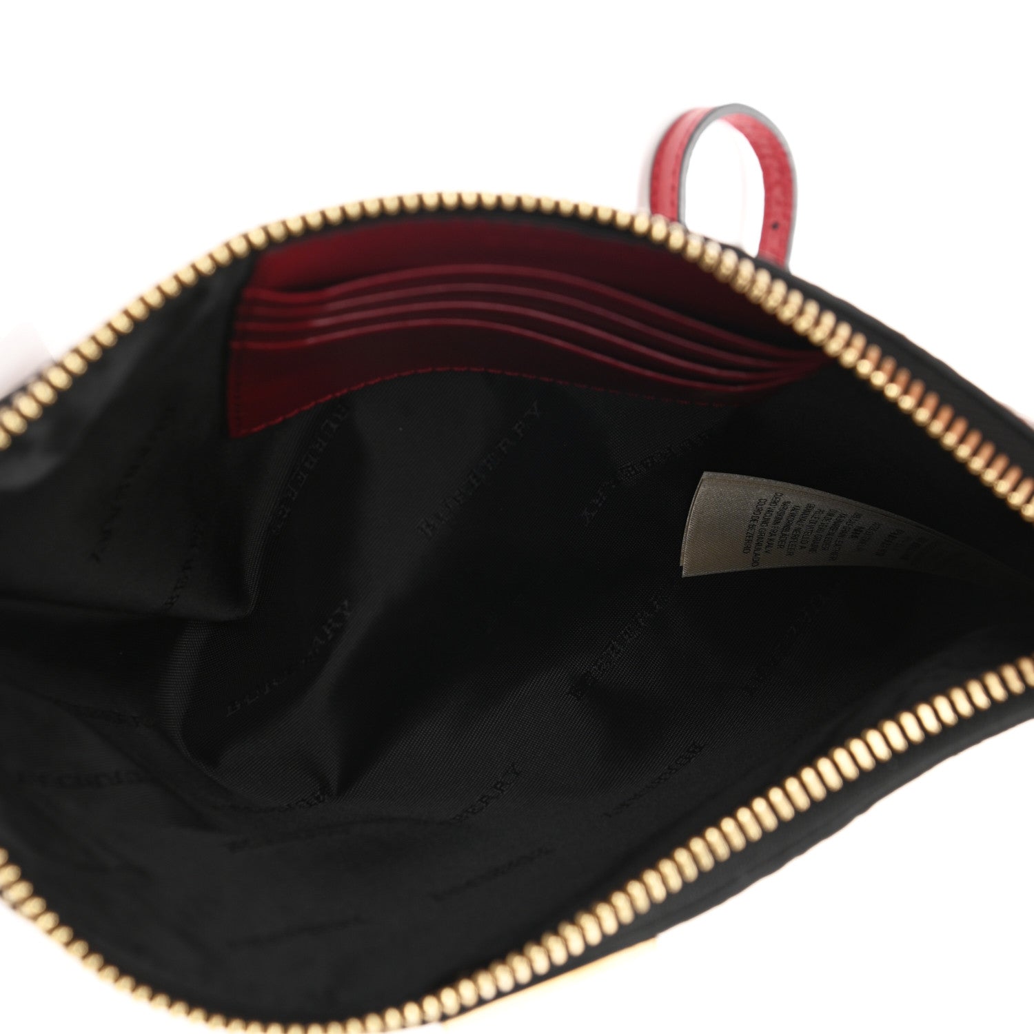 Burberry Signature Grain Calfskin Check Embossed Peyton Crossbody Clutch Bag Military Red 4 of 11
