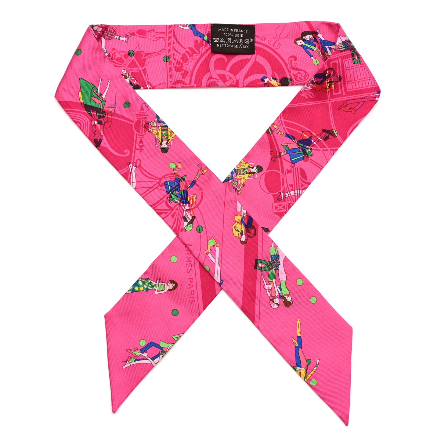 Silk Ex-Libris Les Parisiennes Twilly Rose Indien Vert Bleu