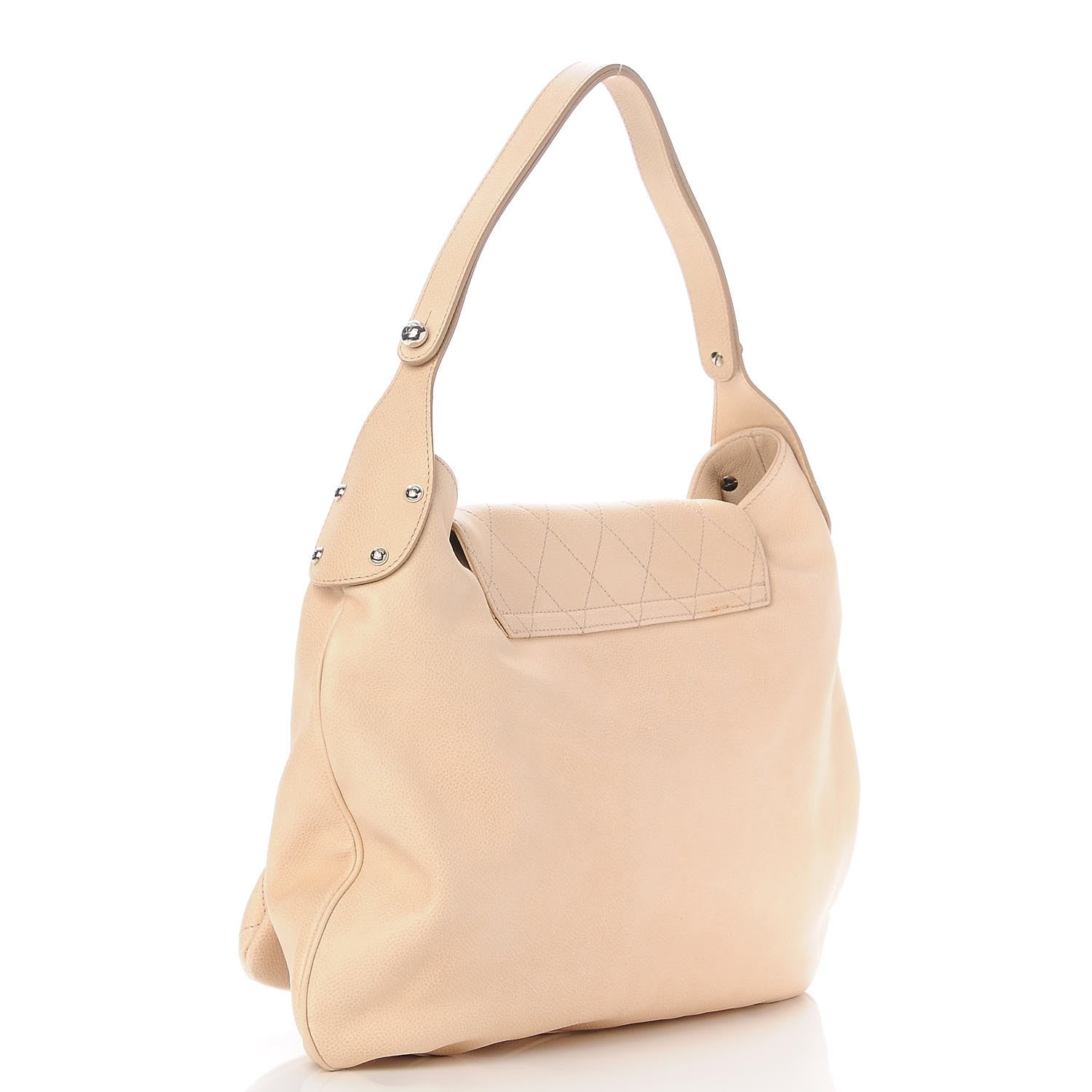 Chanel Caviar Stitched Pocket In The City Hobo Beige 3 of 7