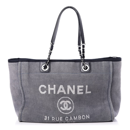 Chanel Canvas Small Deauville Tote Grey 1 of 10