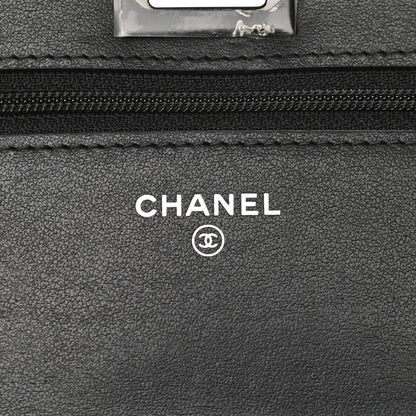 Chanel Aged Calfskin Chevron Quilted Reissue Wallet On Chain WOC So Black 6 of 10
