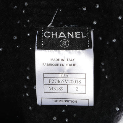 Chanel Cashmere Beaded Beanie Hat Black 5 of 6