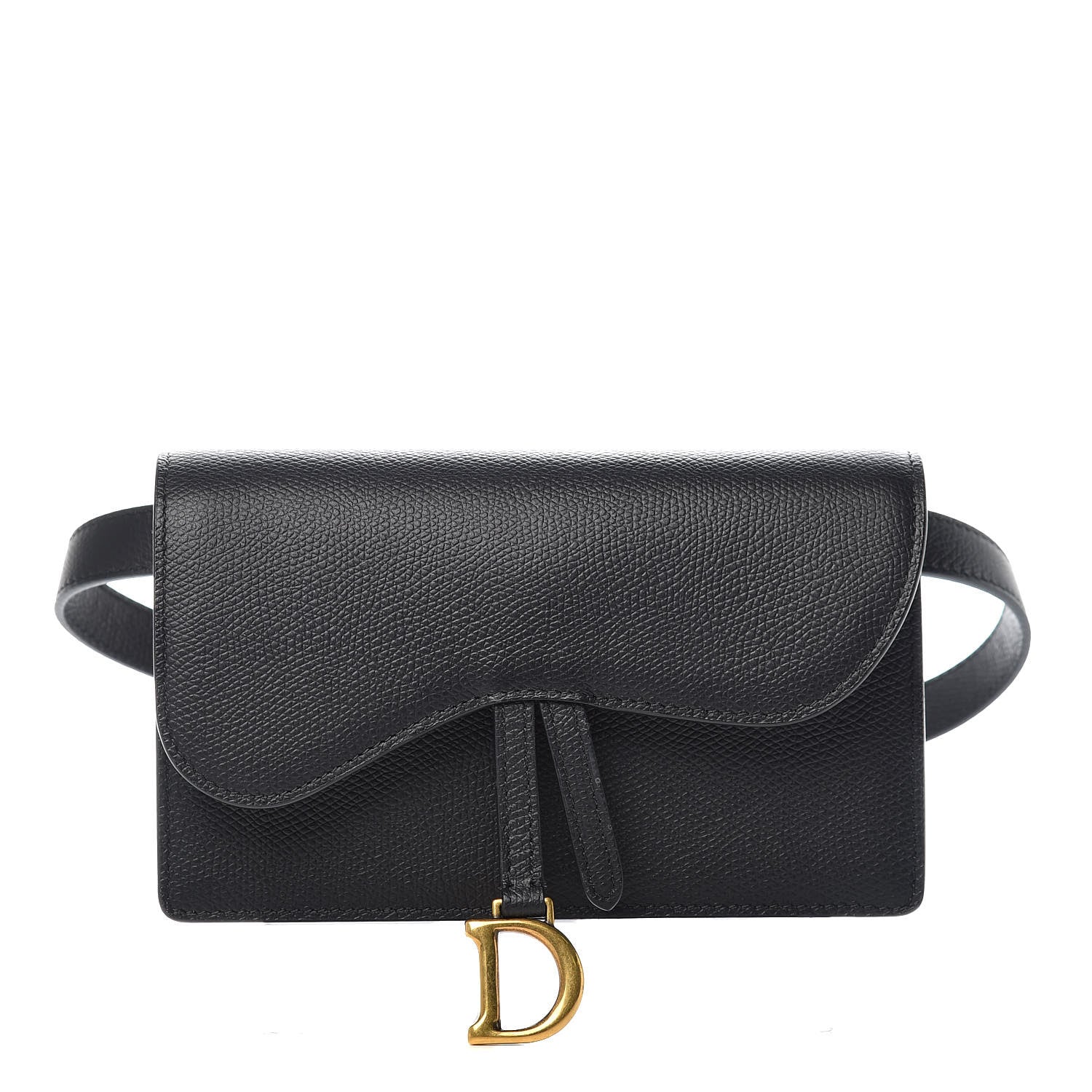 Christian Dior Grained Calfskin Saddle Belt Bag Black 1 of 9