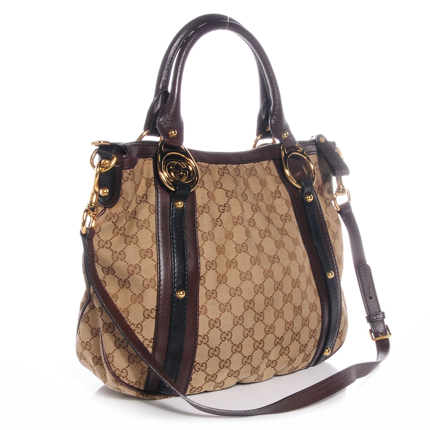 Monogram Interlocking G Tote Dark Brown