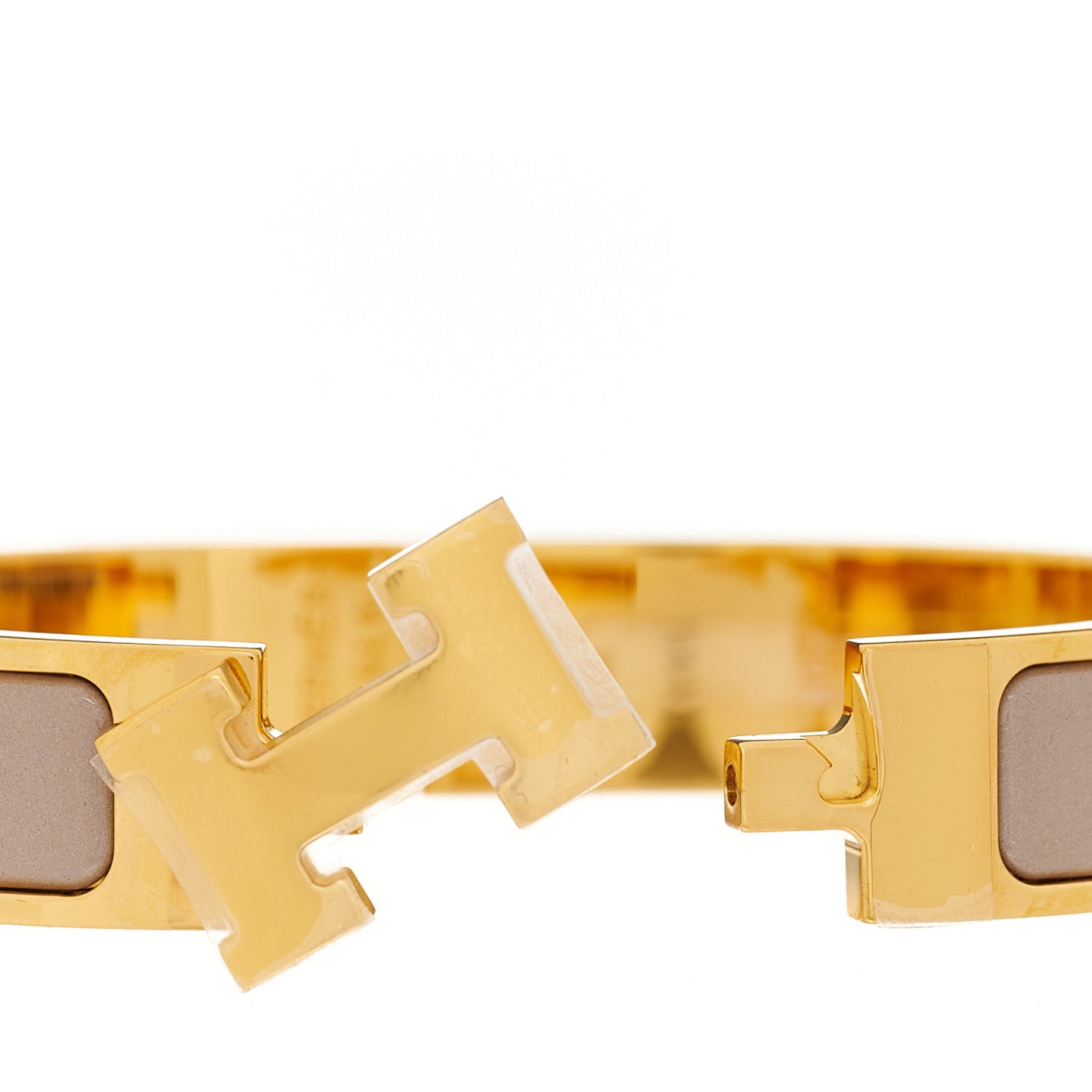 Enamel Narrow Clic Clac H Bracelet PM Marron Glace