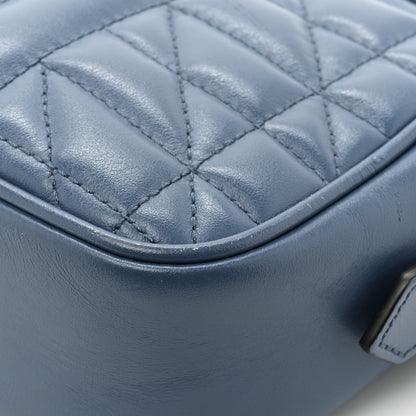 Gucci Calfskin Matelasse Aria Mini GG Marmont Chain Shoulder Bag Clear Blue 13 of 15