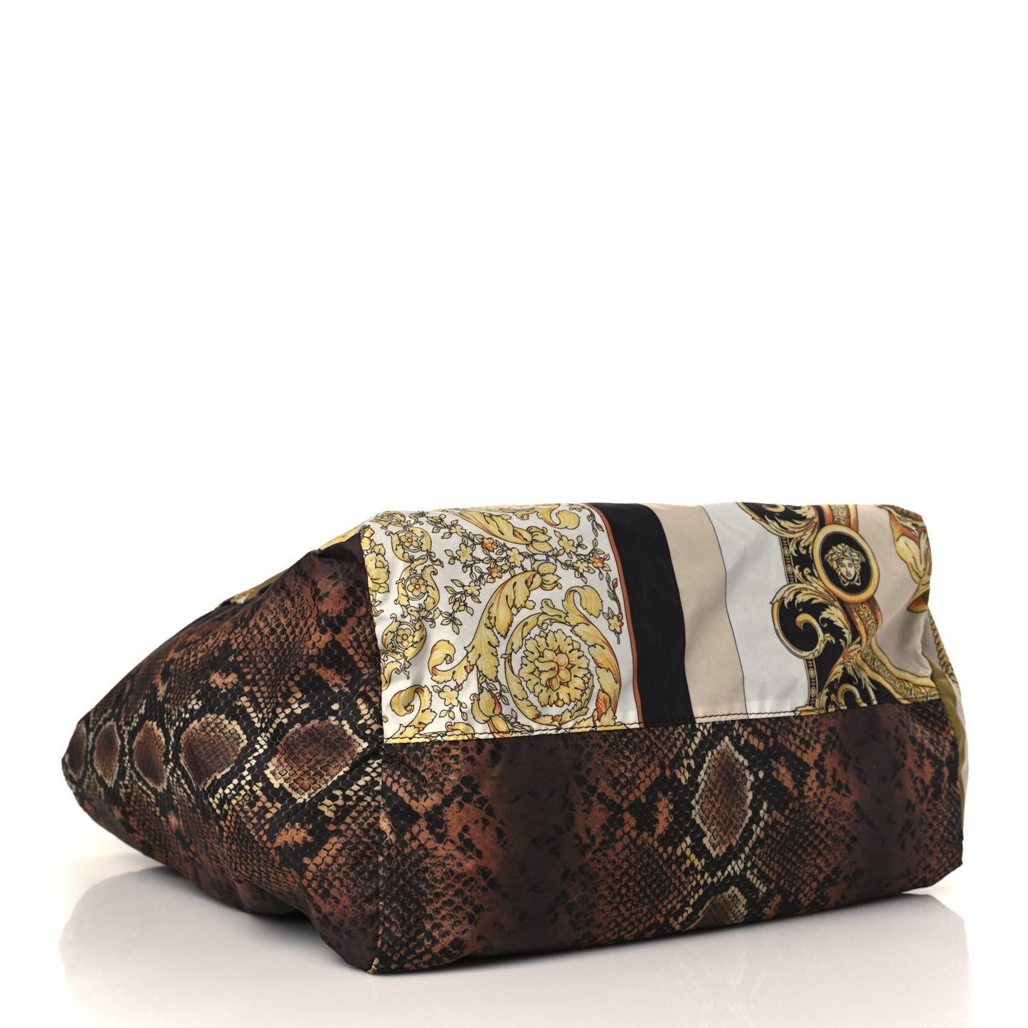 Fabric Calfskin Baroque Print Tote Multicolor