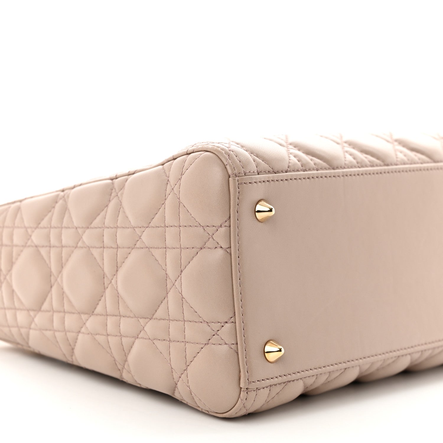 Christian Dior Lambskin Cannage Medium Lady Dior Beige 9 of 11