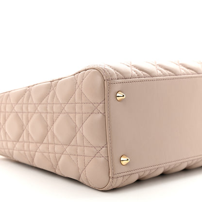 Christian Dior Lambskin Cannage Medium Lady Dior Beige 9 of 11