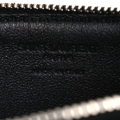 Saint Laurent Grained Calfskin Zip Pouch Tech Card Holder Black 6 of 7