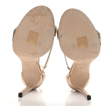 Jimmy Choo Metallic Nappa Jewel Dochas 100 Open Toe Sandals 36.5 Nude 6 of 7