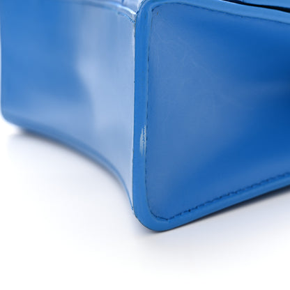 Balenciaga Shiny Box Calfskin Tonal B Hourglass Top Handle Bag XS Screen Blue 14 of 14