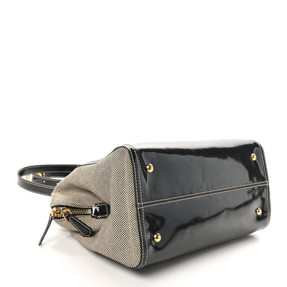 Fendi Patent Canvas Small Chameleon Tote Black 4 of 10