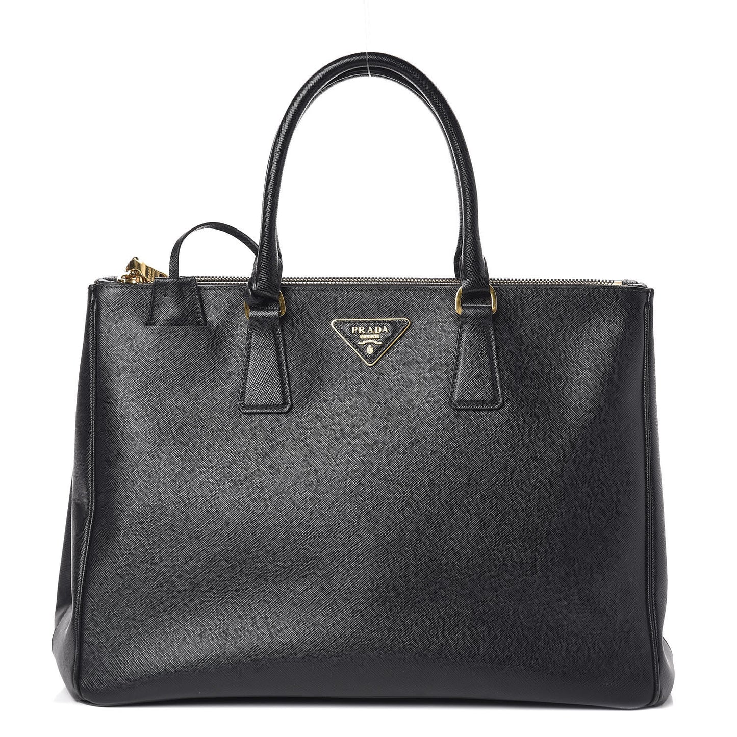 Saffiano Large Galleria Double Zip Tote Black